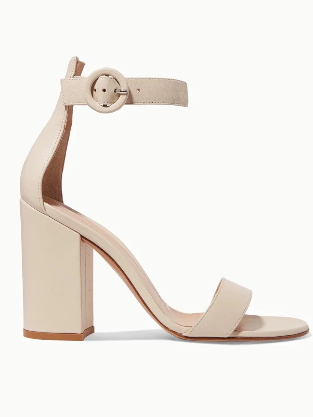 Gianvito Rossi Versila Ankle Strap Block Heel Sandals Ivory NWT Size 40 IT
